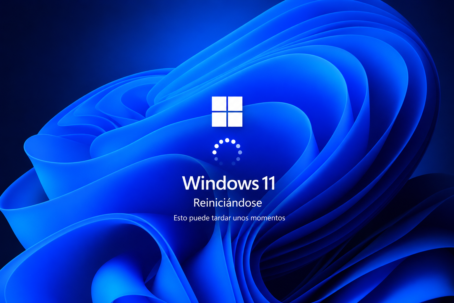 Windows 11 reiniciándose para aplicar la nueva directiva de búsqueda